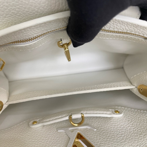 Louis Vuitton Capucines BB Calfskin White Black Pink