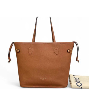Louis Vuitton Neverfull MM Calfskin Monogram Tan