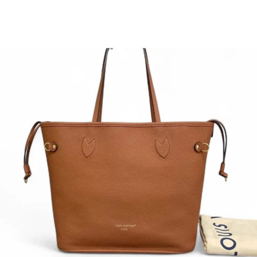 Louis Vuitton Neverfull MM Calfskin Monogram Tan