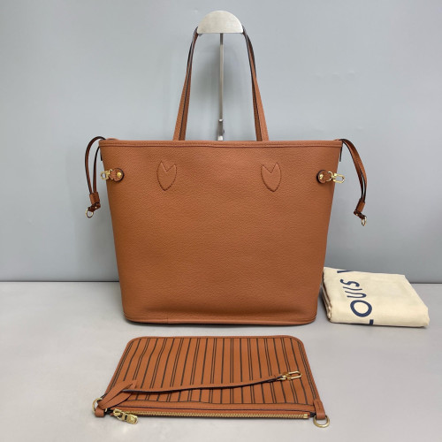 Louis Vuitton Neverfull MM Calfskin Monogram Tan