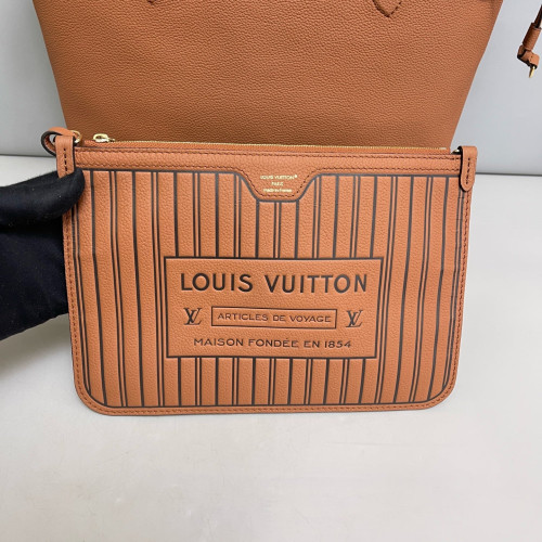 Louis Vuitton Neverfull MM Calfskin Monogram Tan