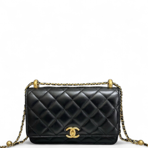 Chanel Quilted Perfect Fit Wallet On Chain WOC Calfskin Black Chanel Quilted Perfect Fit Wallet On Chain WOC Calfskin Black