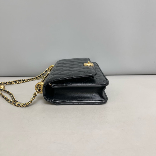 Chanel Quilted Perfect Fit Wallet On Chain WOC Calfskin Black Chanel Quilted Perfect Fit Wallet On Chain WOC Calfskin Black