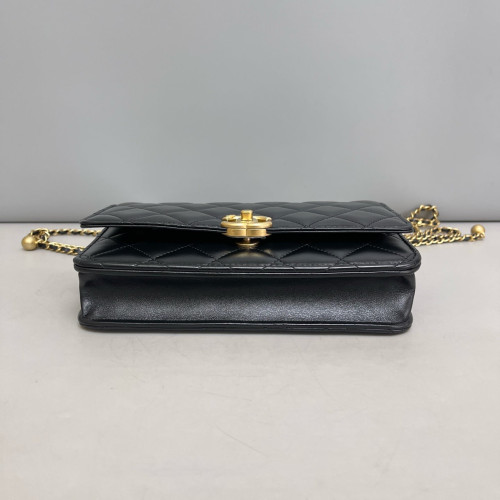Chanel Quilted Perfect Fit Wallet On Chain WOC Calfskin Black Chanel Quilted Perfect Fit Wallet On Chain WOC Calfskin Black