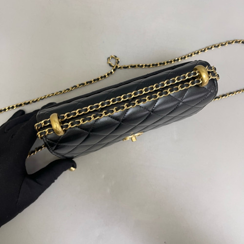 Chanel Quilted Perfect Fit Wallet On Chain WOC Calfskin Black Chanel Quilted Perfect Fit Wallet On Chain WOC Calfskin Black