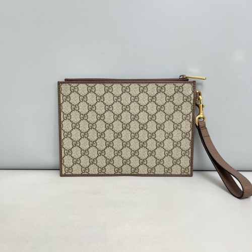 Gucci Clutch GG Supreme Monogram Beige Brown Green