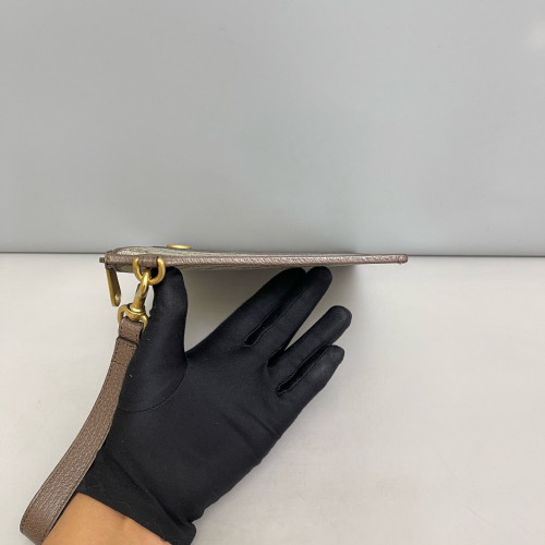 Gucci Clutch GG Supreme Monogram Beige Brown Green