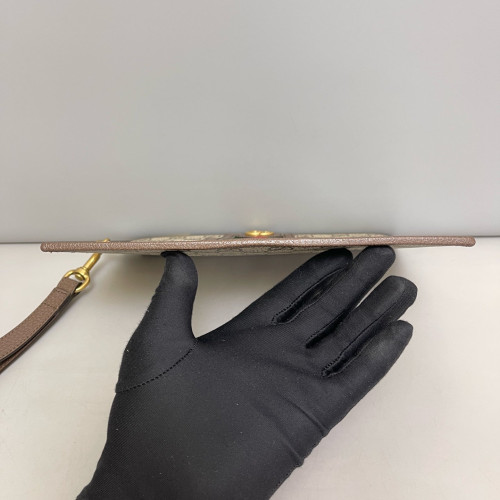 Gucci Clutch GG Supreme Monogram Beige Brown Green
