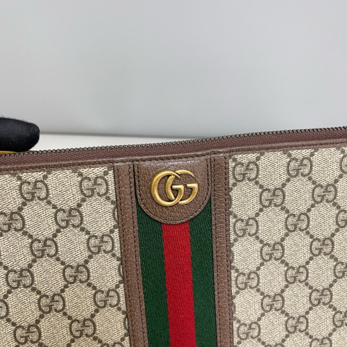 Gucci Clutch GG Supreme Monogram Beige Brown Green