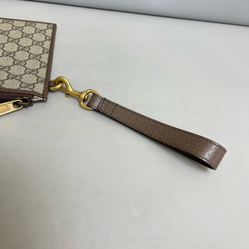 Gucci Clutch GG Supreme Monogram Beige Brown Green
