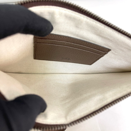 Gucci Clutch GG Supreme Monogram Beige Brown Green
