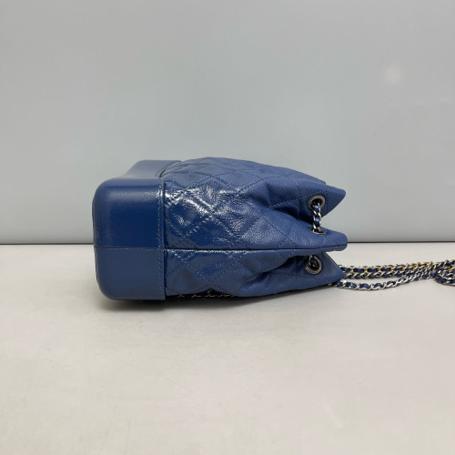 Chanel Quilted Small Gabrielle Backpack Grained Calfskin Blue