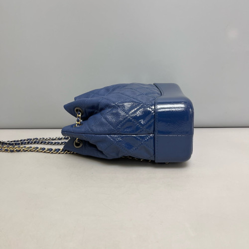Chanel Quilted Small Gabrielle Backpack Grained Calfskin Blue