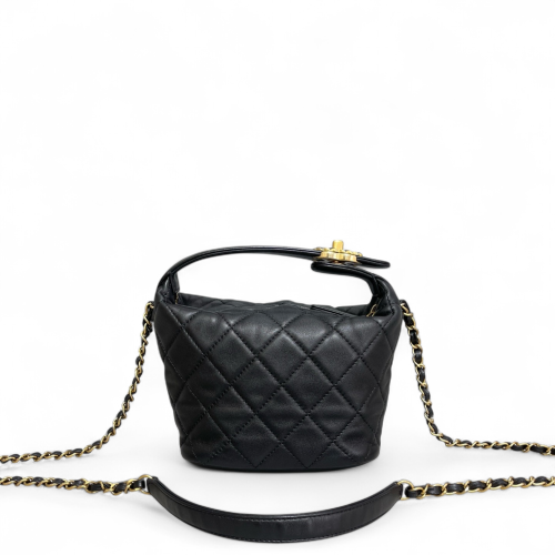 Chanel Quilted Small Perfect Meeting Hobo Lambskin Black Chanel Quilted Small Perfect Meeting Hobo Lambskin Black