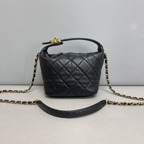 Chanel Quilted Small Perfect Meeting Hobo Lambskin Black Chanel Quilted Small Perfect Meeting Hobo Lambskin Black