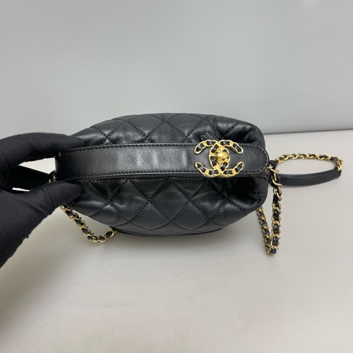 Chanel Quilted Small Perfect Meeting Hobo Lambskin Black Chanel Quilted Small Perfect Meeting Hobo Lambskin Black