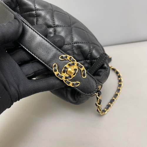 Chanel Quilted Small Perfect Meeting Hobo Lambskin Black Chanel Quilted Small Perfect Meeting Hobo Lambskin Black