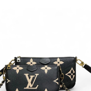 Louis Vuitton Multi Pochette Accessories Empreinte Monogram Giant Black White
