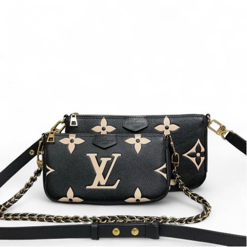 Louis Vuitton Multi Pochette Accessories Empreinte Monogram Giant Black White