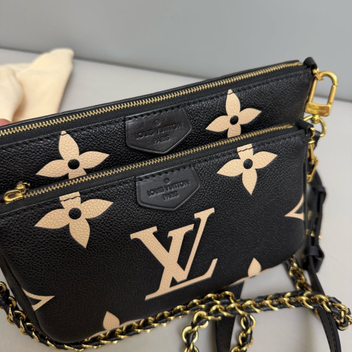 Louis Vuitton Multi Pochette Accessories Empreinte Monogram Giant Black White