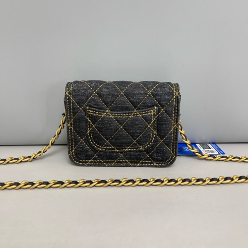 Chanel Quilted Mini Flap Denim Black
