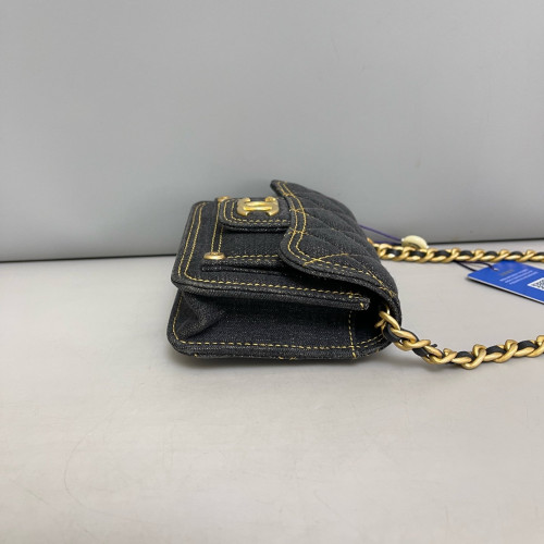 Chanel Quilted Mini Flap Denim Black