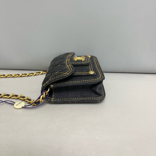 Chanel Quilted Mini Flap Denim Black