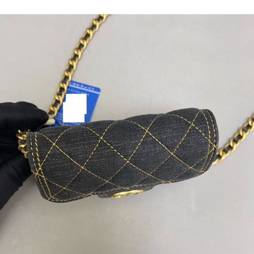 Chanel Quilted Mini Flap Denim Black