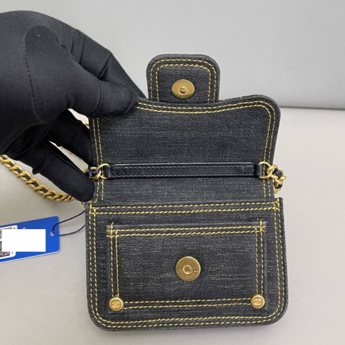 Chanel Quilted Mini Flap Denim Black