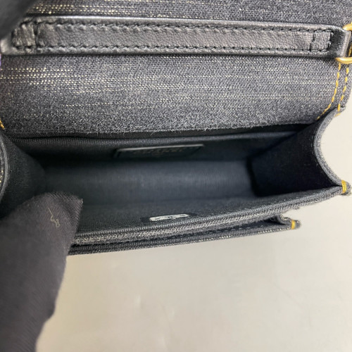 Chanel Quilted Mini Flap Denim Black