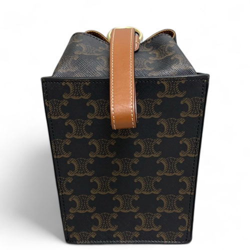 Celine Box Bag Triomphe Black Brown