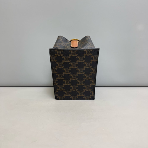 Celine Box Bag Triomphe Black Brown