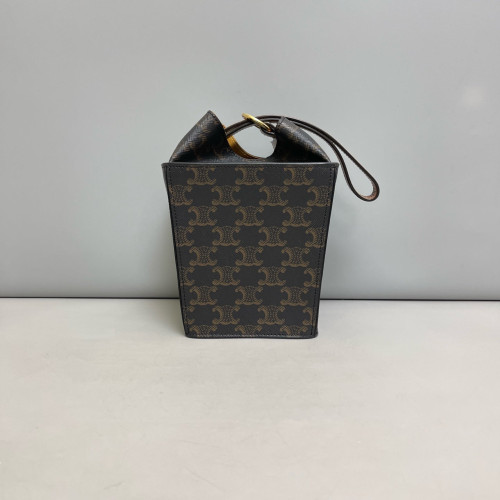Celine Box Bag Triomphe Black Brown