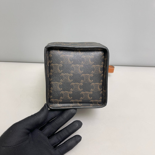 Celine Box Bag Triomphe Black Brown