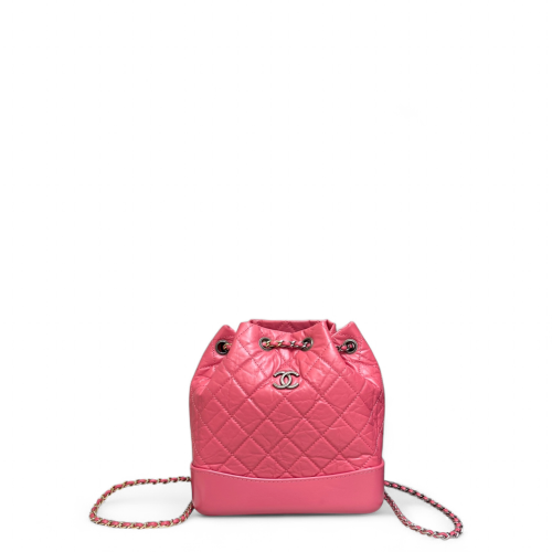 Chanel Quilted Small Gabrielle Backpack Calfskin Peach Beige