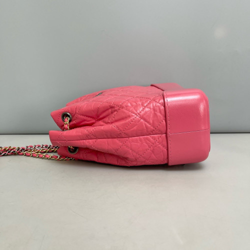 Chanel Quilted Small Gabrielle Backpack Calfskin Peach Beige