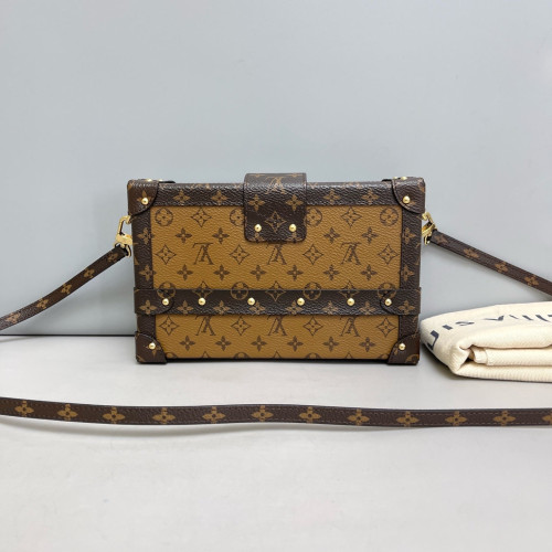Louis Vuitton Petite Malle Reverse Monogram Tan Brown Louis Vuitton Petite Malle Reverse Monogram Tan Brown