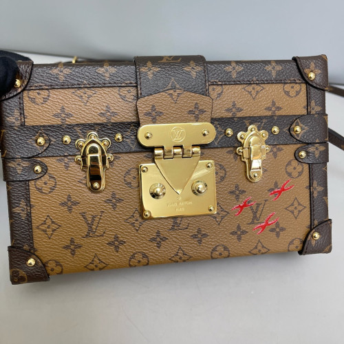 Louis Vuitton Petite Malle Reverse Monogram Tan Brown Louis Vuitton Petite Malle Reverse Monogram Tan Brown