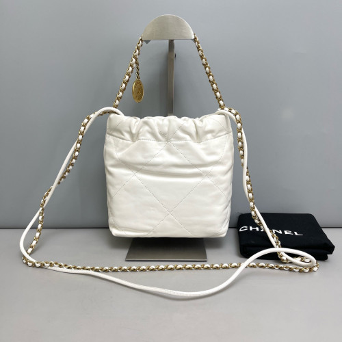 Chanel Quilted Mini 22 Calfskin White