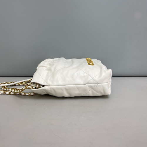 Chanel Quilted Mini 22 Calfskin White
