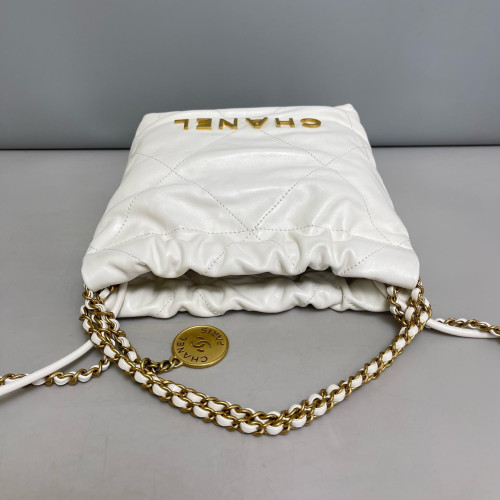 Chanel Quilted Mini 22 Calfskin White