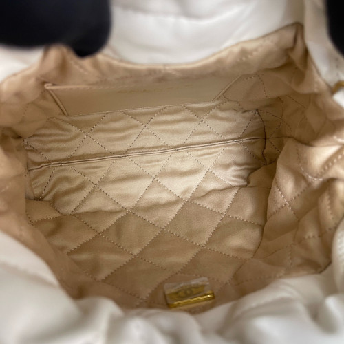 Chanel Quilted Mini 22 Calfskin White
