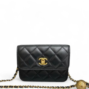 Chanel Quilted Pearl Crush Clutch With Chain Lambskin Black Chanel Quilted Pearl Crush Clutch With Chain Lambskin Black