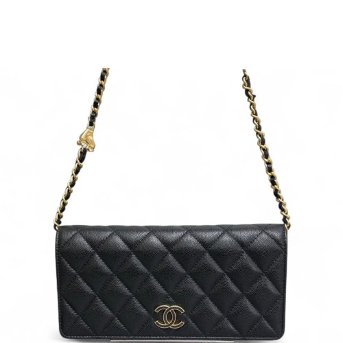 Chanel Quilted Baguette Grained Calfskin Black
