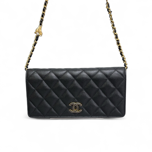 Chanel Quilted Baguette Grained Calfskin Black