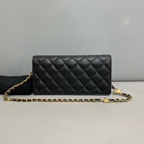 Chanel Quilted Baguette Grained Calfskin Black