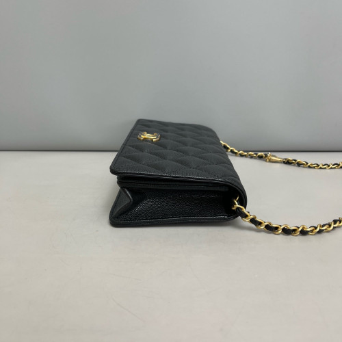Chanel Quilted Baguette Grained Calfskin Black