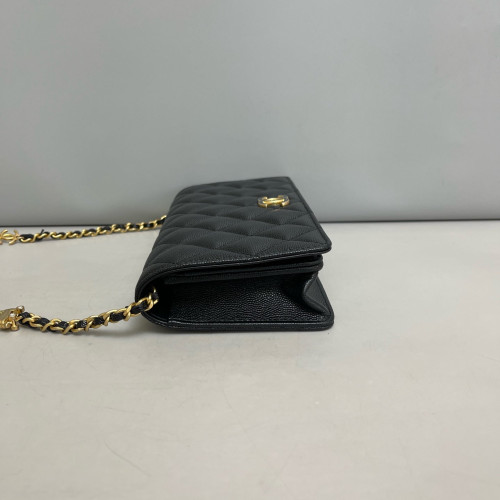 Chanel Quilted Baguette Grained Calfskin Black