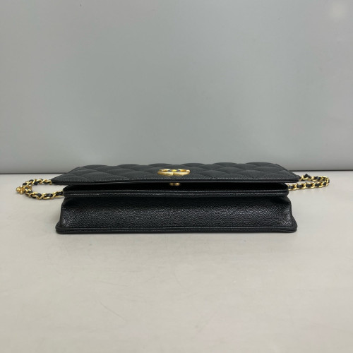 Chanel Quilted Baguette Grained Calfskin Black
