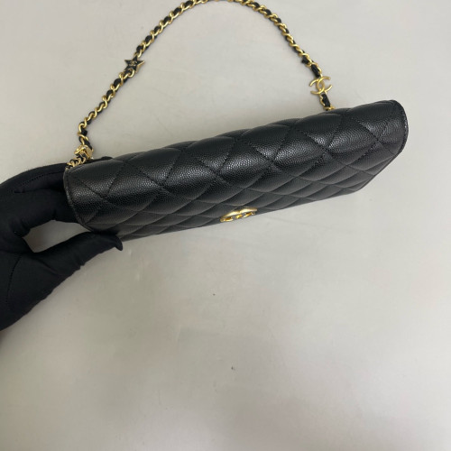 Chanel Quilted Baguette Grained Calfskin Black